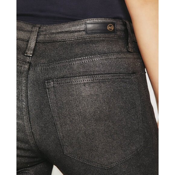 New AG Adriano Goldschmied Farrah Skinny Ankle in Black Luminous Size 29 - Picture 13 of 14